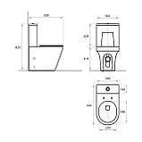 GRACE SMART комплект : унітаз підлоговий з сидінням Soft-close + бачок (змив Rimless), фото 2