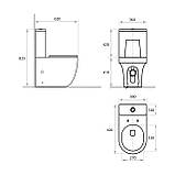 TWIN комплект : унітаз підлоговий з сидінням Soft-close + бачок (змив Rimless), фото 2