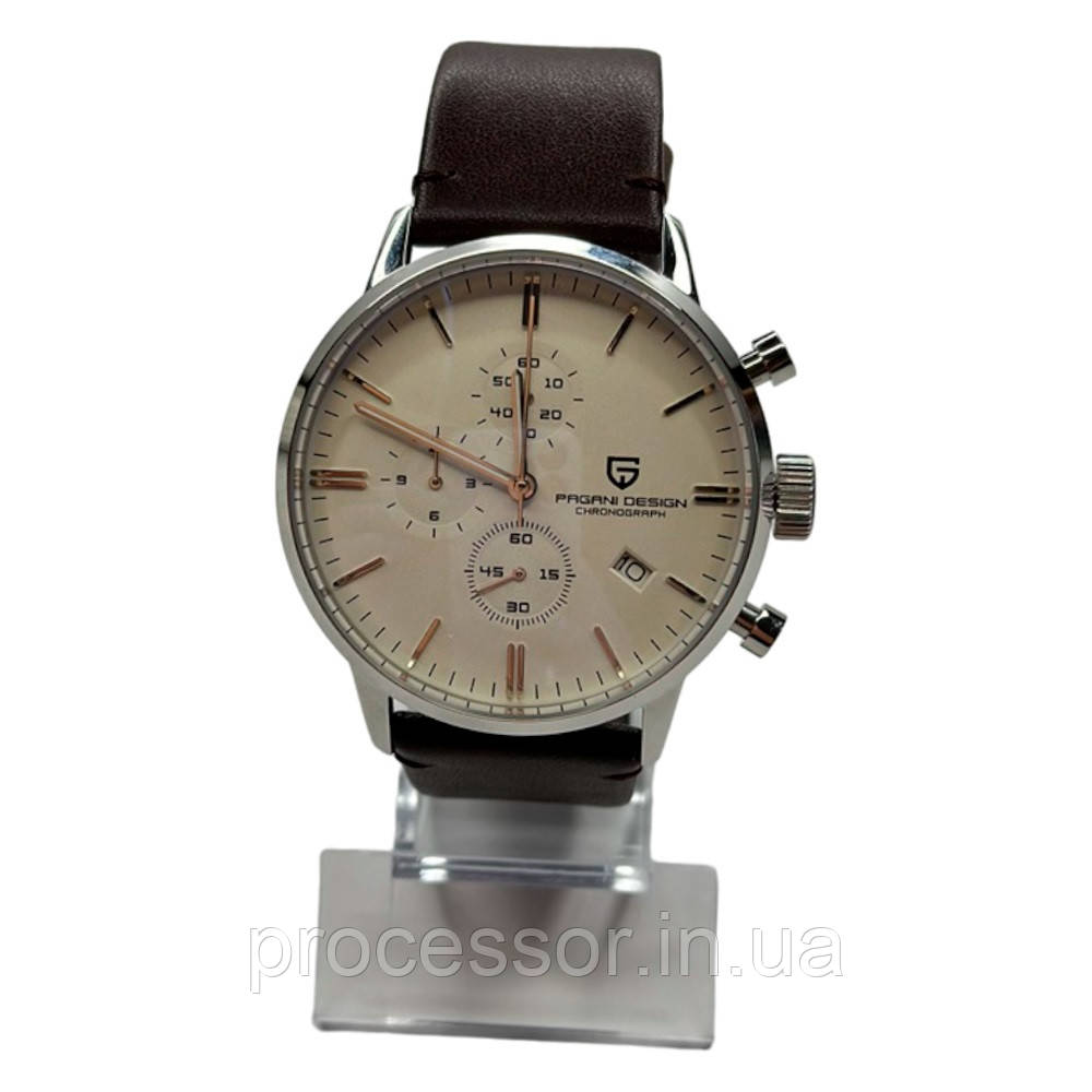 Pagani Design PD-2720K Silver/Brown — Захищений Годинник, фото 1