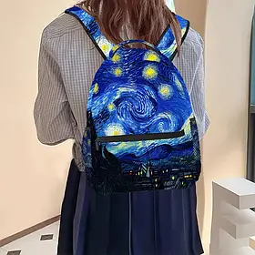 Великий тканинний рюкзак із принтом картини Ван Гог Зоряна ніч