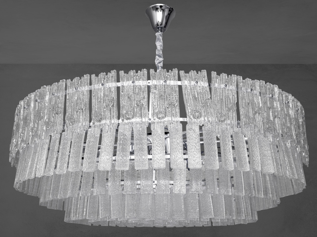 Класична люстра з хромом і скляними пелюстками 18 ламп для вітальні 303-950CH