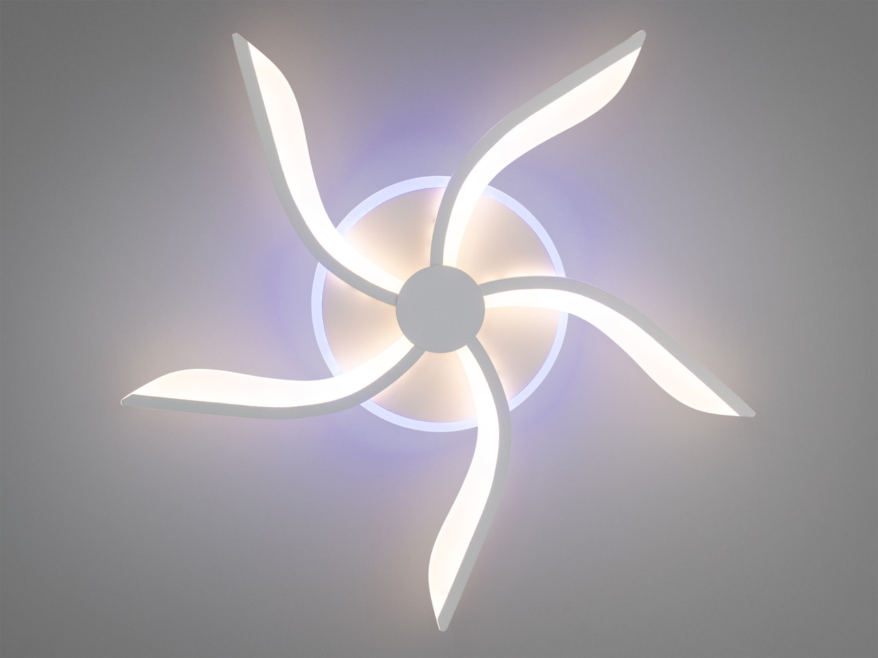 Світлодіодна стельова люстра Diasha 53Вт біла з пультом для спальні 2480/5WH LED 3color dimmer, фото 1