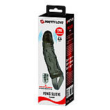 Насадка на член з вібрацією із кільцем для яєчок Pretty Love Carson Penis Sleeve, фото 9