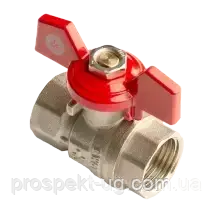 Кран Ду25 (1") ру25 кульовий латунний нікель В-В DK Kraft, фото 1