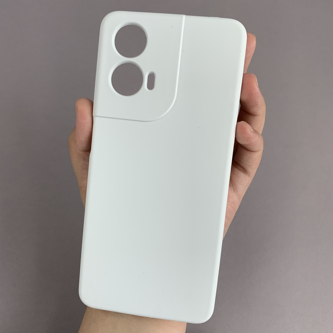 Чохол для Motorola Moto G04s силіконовий кейс чохол з мікрофіброю на телефон моторола мото г04с білий r4e