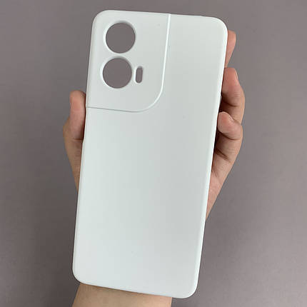 Чохол для Motorola Moto G04s силіконовий кейс чохол з мікрофіброю на телефон моторола мото г04с білий r4e, фото 1