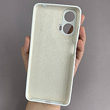 Чохол для Motorola Moto G04s силіконовий кейс чохол з мікрофіброю на телефон моторола мото г04с білий r4e, фото 2