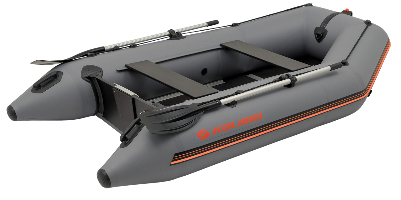 Човен Kolibri KM-300-D моторний надувний кильовий темно-сірий, фото 1
