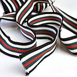 Трикотажна тасьма лампас 2,3см принт різнокольорові смужки, фото 3