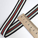 Трикотажна тасьма лампас 2,3см принт різнокольорові смужки, фото 2