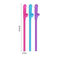 Коктейльні трубочки, соломинки Lovetoy Original Willy Straws 18.5 см, 9 шт