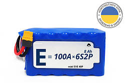 Акумуляторна збірка Li-Ion 6S2P Energy Life 8000 мАг EVE INR21700-40P 12AWG XT60-Female - 1 шт.