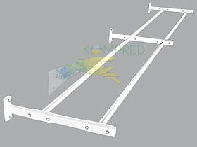 Полиця підвісна розбірна для фітболів з двома відсіками 3000х600 мм біла Kompred OL746/1
