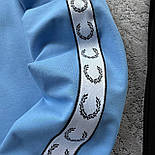 Чоловіча спортивна кофта Fred фред перрі весна-осінь блакитна. Олімпійка на блискавці з лампасом Туреччина, фото 8