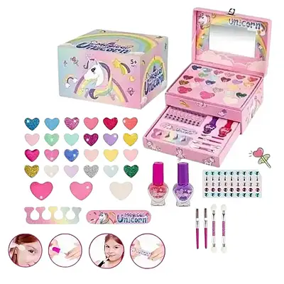 Косметика дитяча Magical Unicorn (лаки, пензлики, тіні, набір для манікюру, у коробці) MNY 10041B