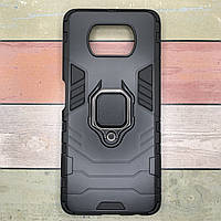 Чохол для Poco X3 протиударний, з кільцем-підставкою та магнітною пластиною, оригінал, чорний