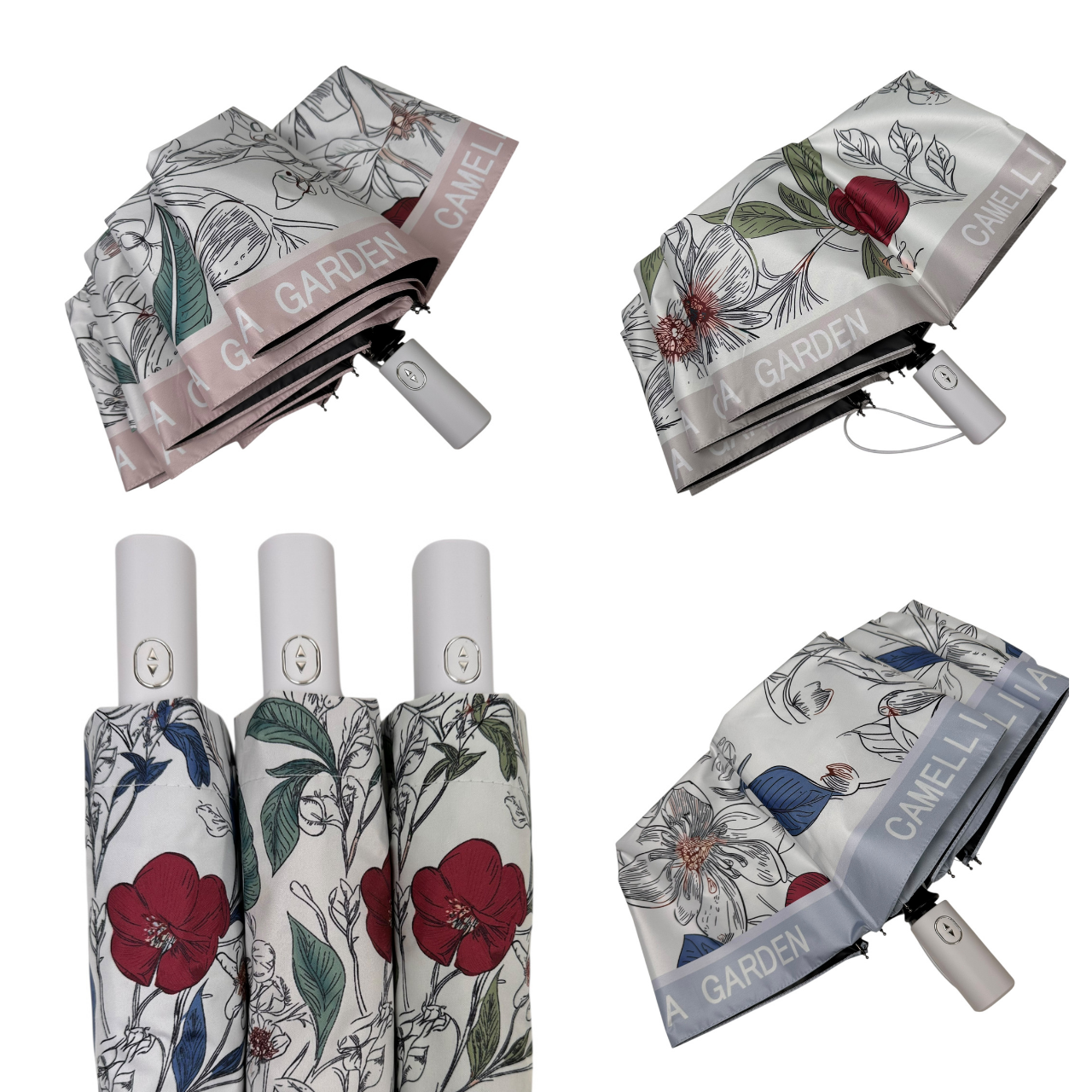 Стильна автоматична парасолька на 8 спиць Feeling Rain, з принтом маків, 3525, фото 1