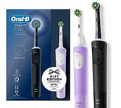 Набір електричних щіток Oral-B Vitality PRO Duo – чистота для двох Чорна + Бузкова