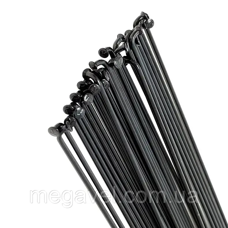 Посилена шпиця 140х3.2 Анодована Чорна з ніпелем, фото 1