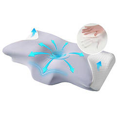 Ортопедична подушка ErgoSleep 61х34х12см антомічна з ефектом пам'яті та наволочкою