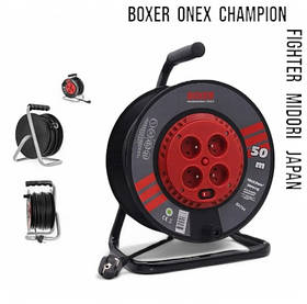 Подовжувач на котушці 2950 Вт 220 В 50 м 4 розетки Boxer BX-754 переноска котушка з подовжувачем силовий кабель