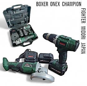 Акумуляторний набір 2 в 1 - шуруповерт-дриль та болгарка 24 В 2 АКБ зарядка аксесуари в кейсі Boxer SR-036