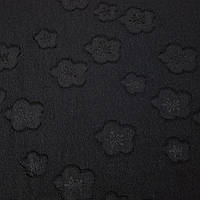 Креп-шифон стрейч жаккардовый с цветочным узором черный