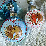 Новорічна іграшка зі скла символ року 65 мм "Вірність", фото 3