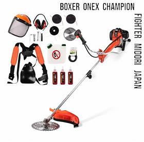 Бензинова садова мотокоса 5.2 к.с 43 см Midori Japan MJ-196 бензотриммер для трави мотокоси та тримери