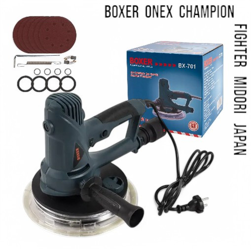 Шліфмашина для стелі та стін з LED підсвічуванням 2200 Вт 180 мм Boxer BX-701 шліфувальна машина з аксесуарами, фото 1