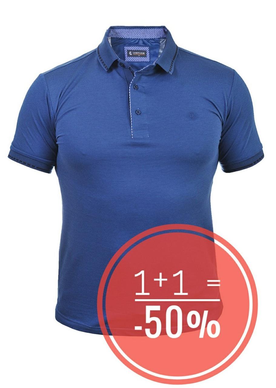 Футболка-поло чоловіча Le Gutti 25-1880-15 індиго