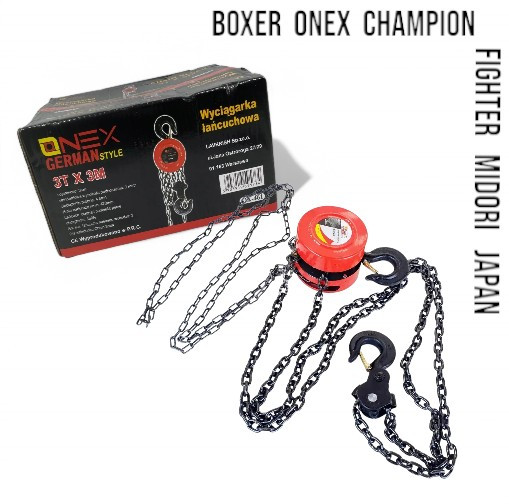 Ланцюгова таль 3 т 3 м Onex OX-461 ручна лебідка підйомна ручна таль ланцюгові лебідки сталеві талі, фото 1