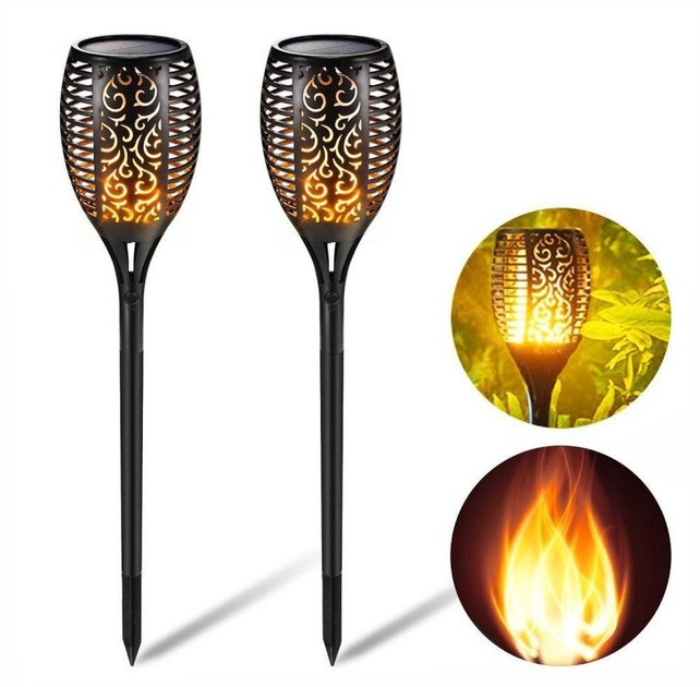 Садові вуличні світильники Art-Deco Spotlight Garden Flames ефект полум'я на сонячній батареї 2 шт., фото 1