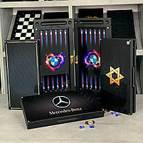 Нарди скляні у дерев’яному каркасі подарункові 50х25 см індивідуальний дизайн, фото 3