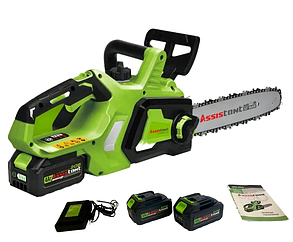 Акумуляторна безщіткова ланцюгова пила Assistant АПЦ-20БЩ (2 акумулятори та зарядна в комплекті)