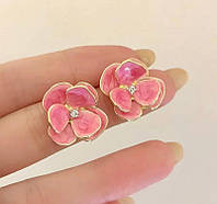 Сережки з рожевими квітами, сережки з квіточками, сережки орхідеї, сережки квіти, сережки фіалки, сережки квіточки