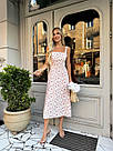 Сарафан жіночмй літій СОФТ р.42-48 приталений зі шнурівкою на спинці МОЛОЧНИЙ 1671, фото 8