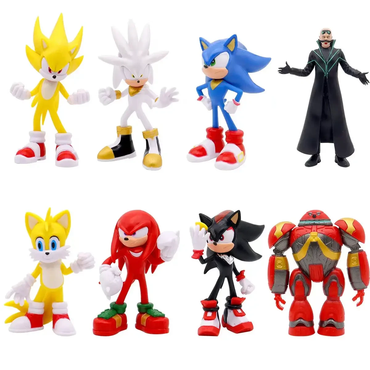 Набір фігурок 8в1 Їжачок Супер Сонік, 12 см - Sonic The Hedgehog 3, фото 1