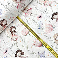 Турецька бавовняна тканина ранфорс digital "Феї та дзвіночки" 240 см, фото 2