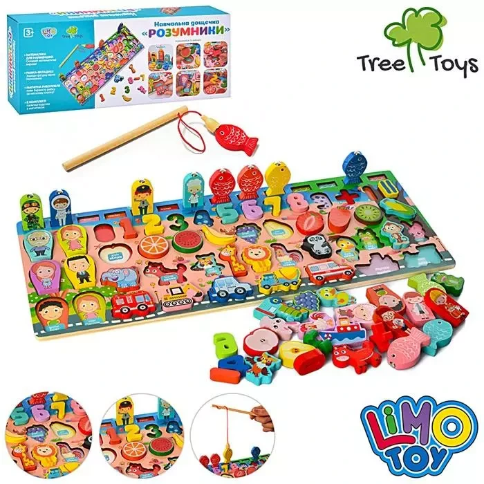 Дерев’яна іграшка розвиваючий Центр MD 2901 рибалка магнітна рамка-вкладиш  фігурки, фото 1