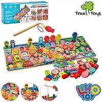 Дерев’яна іграшка розвиваючий Центр MD 2901 рибалка магнітна рамка-вкладиш  фігурки