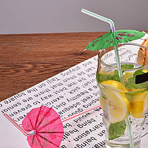 Трубочка коктейльна Парасолька Асорті з вигином біла | Поштучно, фото 5