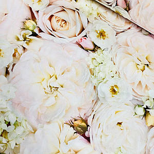 Тканина сатин digital, великий квітковий принт у ніжно-рожевих тонах (ТУРЦІЯ шир. 2,4 м) (SAT-SAB-0874)