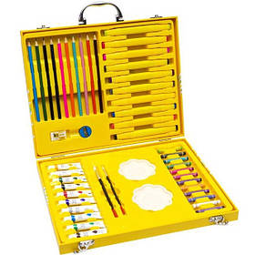 Художній набір для малювання у дерев'яній валізі 68 предметів, Набір комплект юного художника "G Duck" KNZ