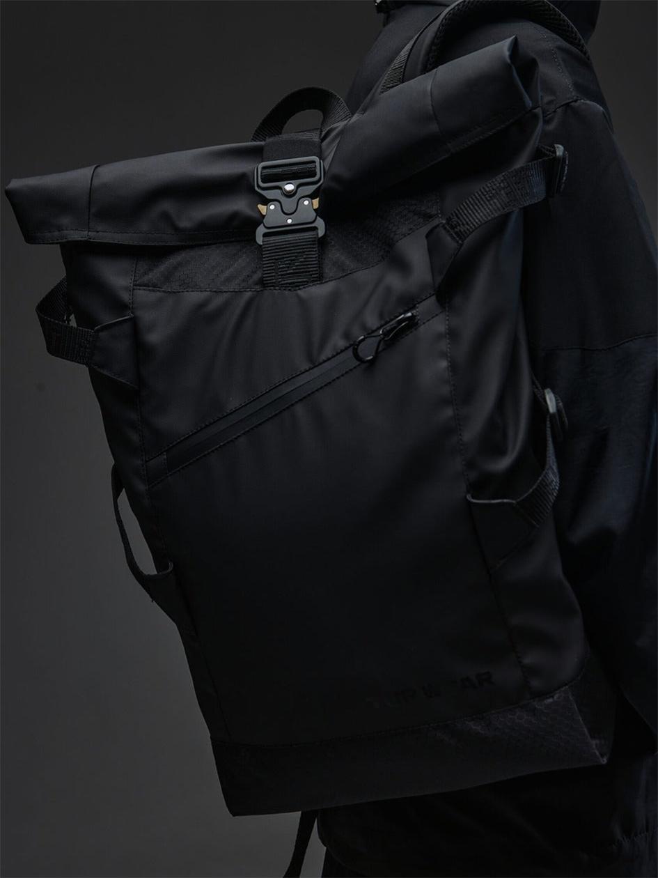 Рюкзак для ноутбука міський роллтоп чоловічий жіночий сумка SA чорний, фото 1