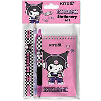 Дитячий набір канцтоварів "Kuromi". Блокнот, ручка,лінійка, олівець HK25-S03 Kite