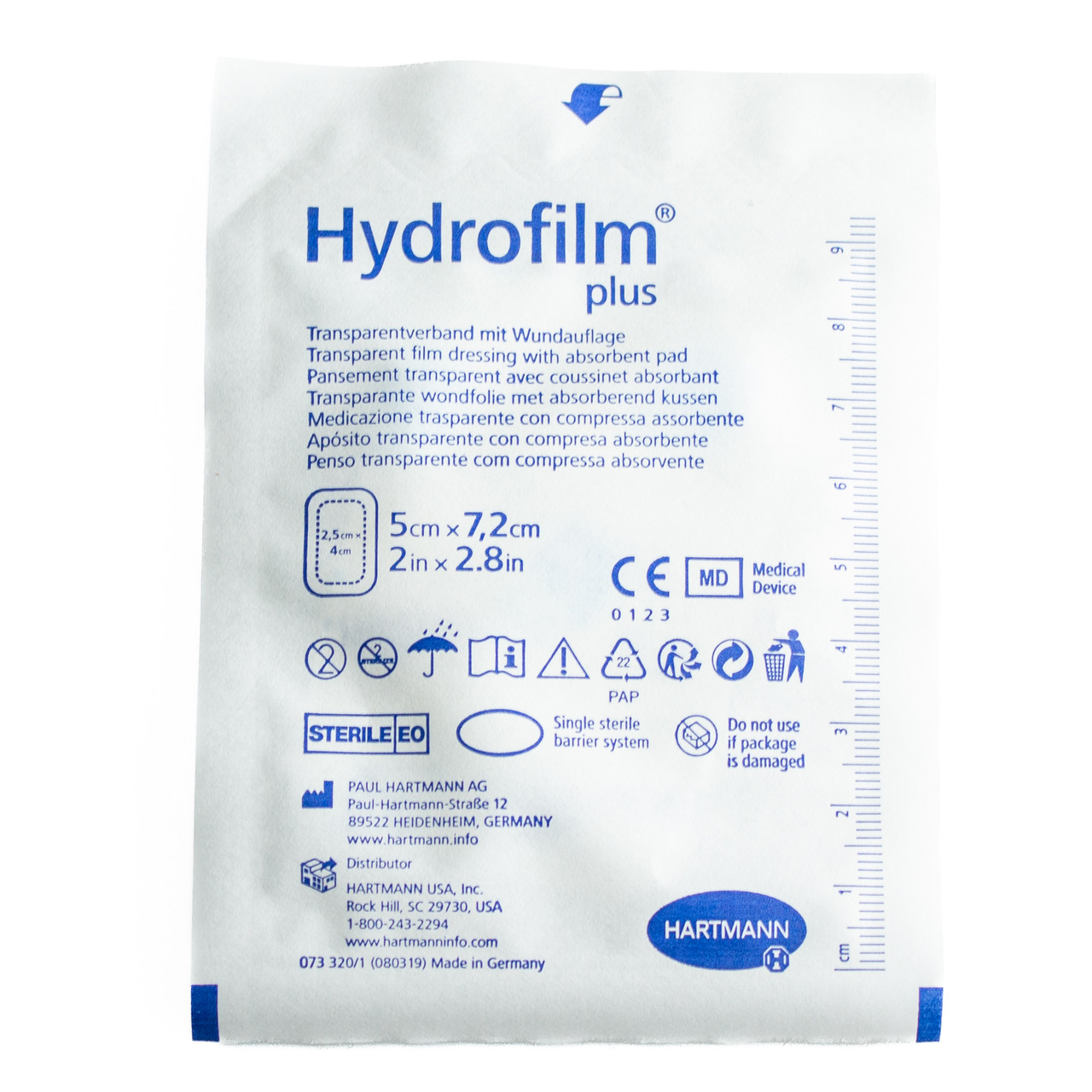 Пов'язка плівкова з абсорбуючою подушечкою Hydrofilm Plus (Гідрофілм Плюс), 5х7.2 см