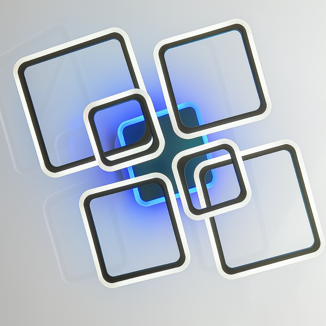 Світлодіодна люстра квадрати Esllse 120W до 20 м² колір Чорний 10483, фото 1