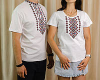 Сімейні футболки / Family look з вишивкою білі Ізольд, футболки вишиванки сімейні, футболки з вишивкою парні