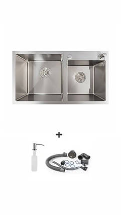 Кухонна мийка Handmade dante 78х43 з нержавіючой сталі 3.0/0,8мм, фото 1